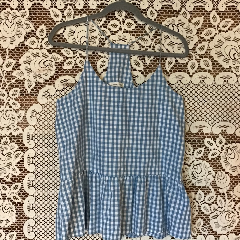 NWOT Newbury Kustom Top gingham fabric